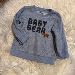 Child of Mine Baby Bear Blue Fleece Sweatshirt Pullover 12M Long Sleeve Cozy